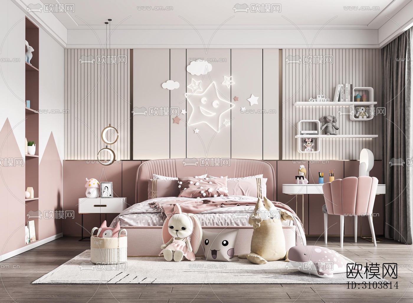 北欧儿童房效果图下载（渲染图4）