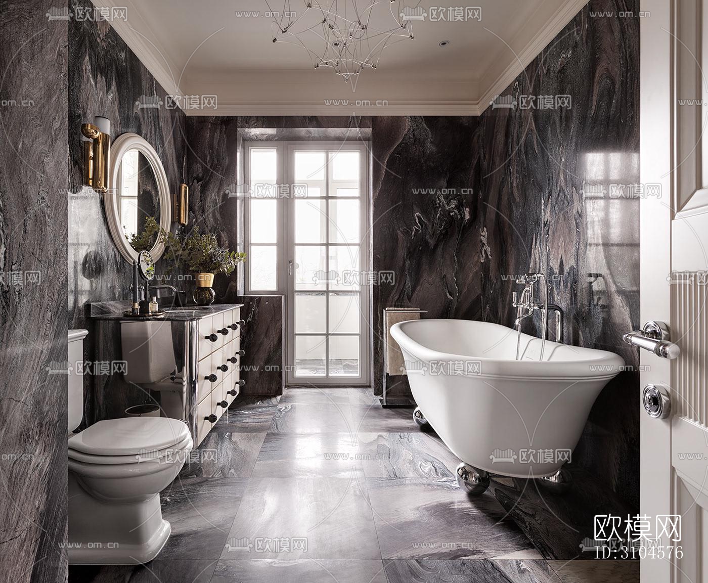 法式卫生间效果图下载（渲染图3）