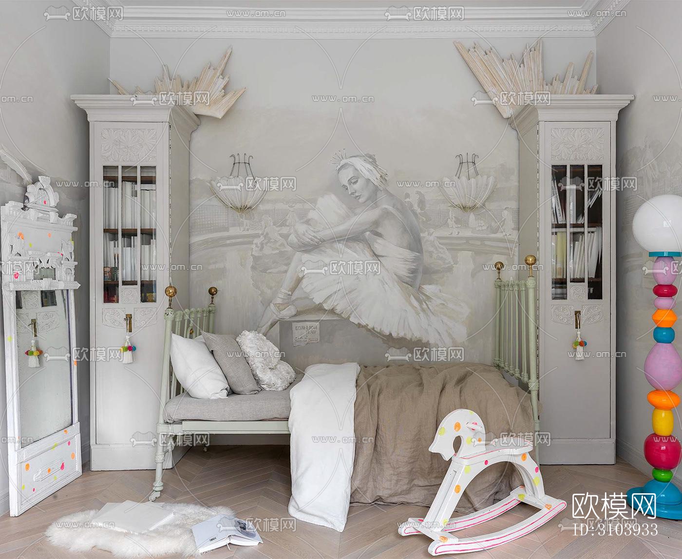 欧式儿童房效果图下载（渲染图4）
