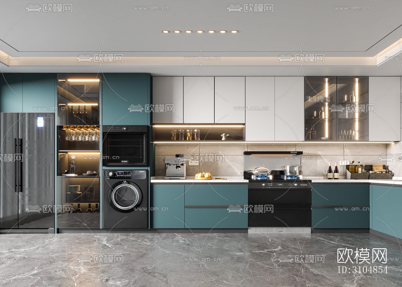 北欧厨房效果图下载（渲染图4）