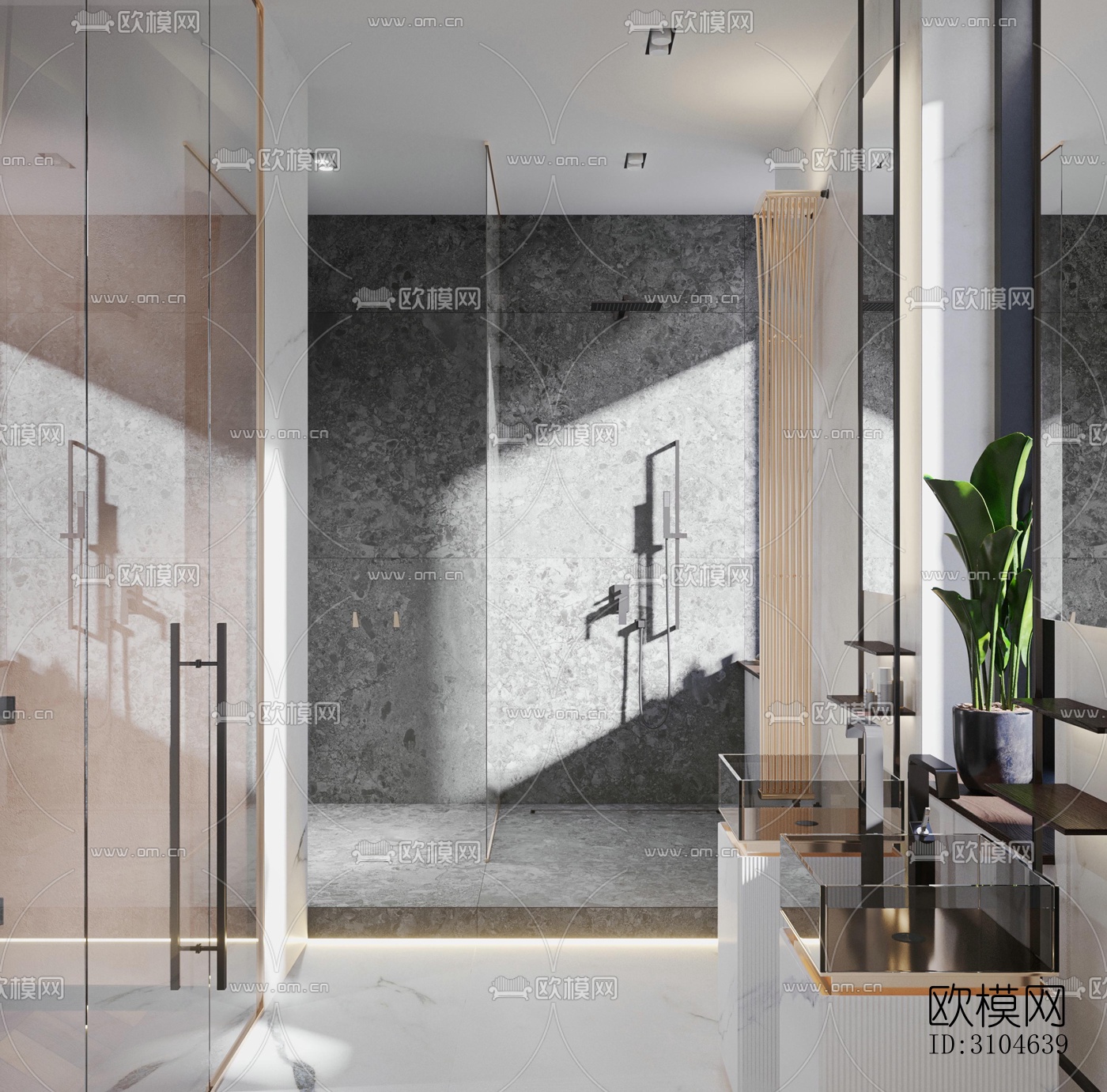 现代卫生间效果图下载（渲染图2）