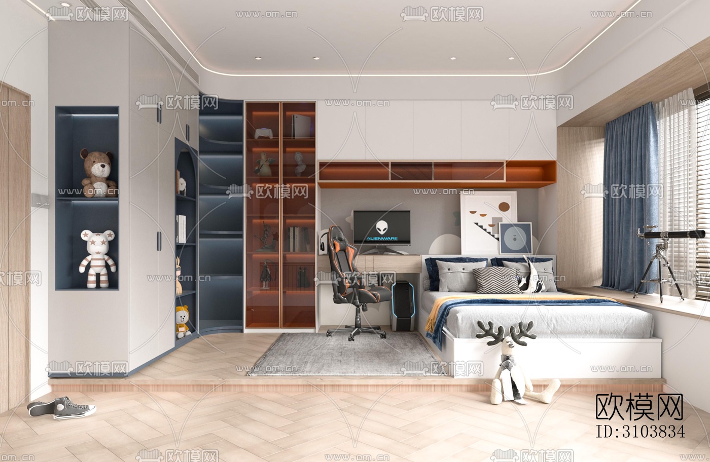北欧儿童房效果图下载（渲染图5）