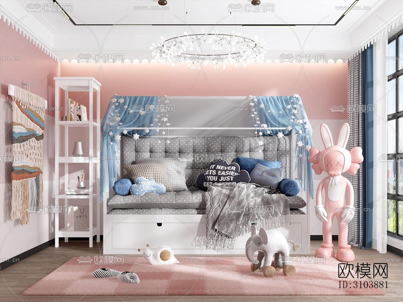 北欧儿童房效果图下载（渲染图2）