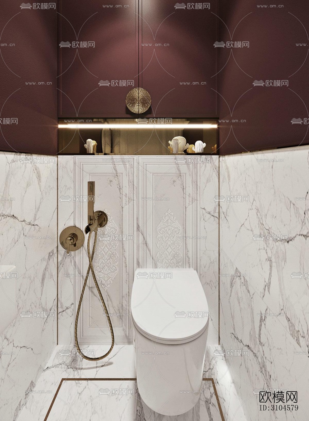 法式卫生间效果图下载（渲染图2）
