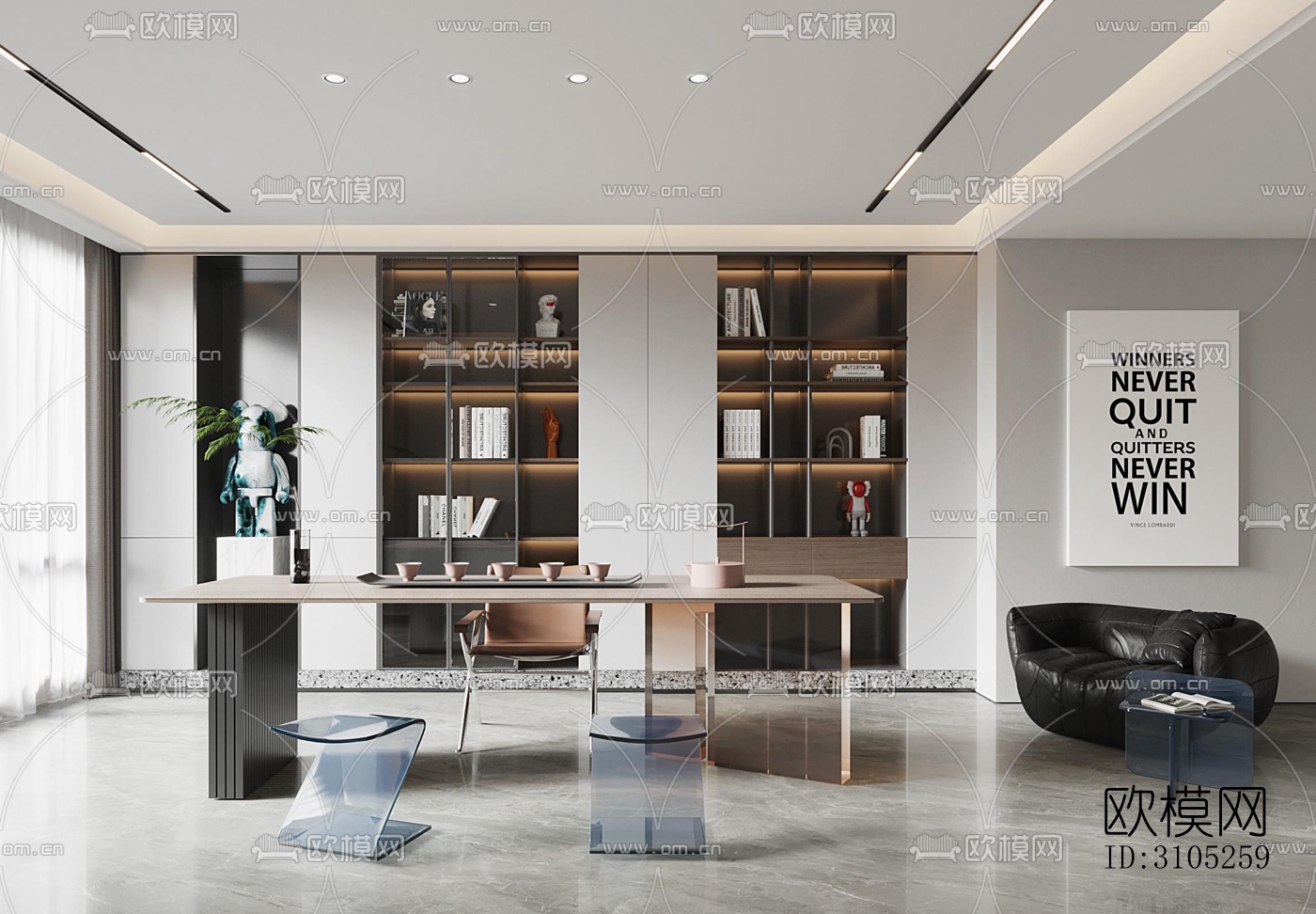 新中式茶室效果图下载（渲染图1）