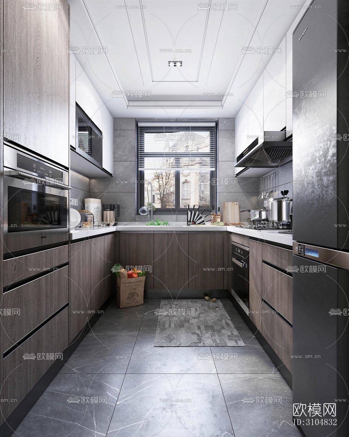 北欧厨房效果图下载（渲染图2）