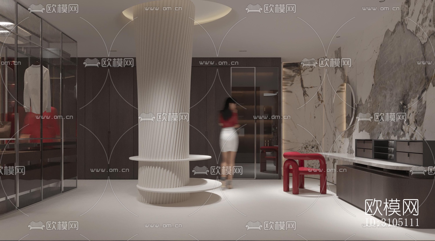 现代平层效果图下载（渲染图14）