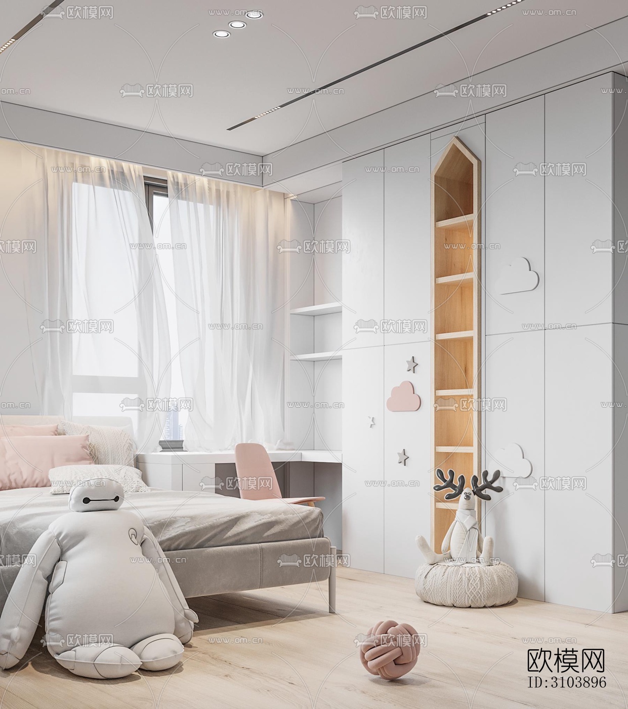 北欧儿童房效果图下载（渲染图3）