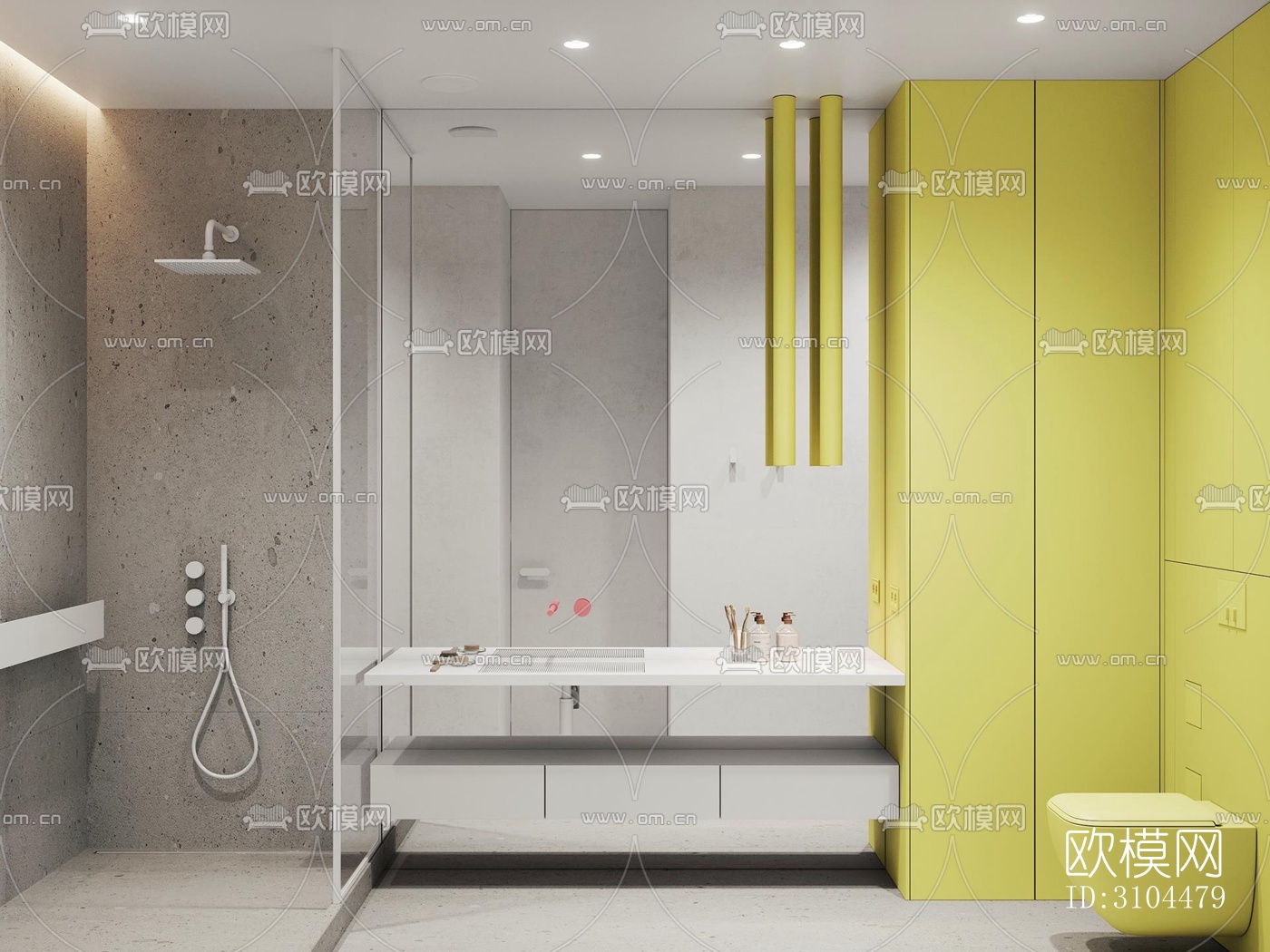 北欧卫生间效果图下载（渲染图5）