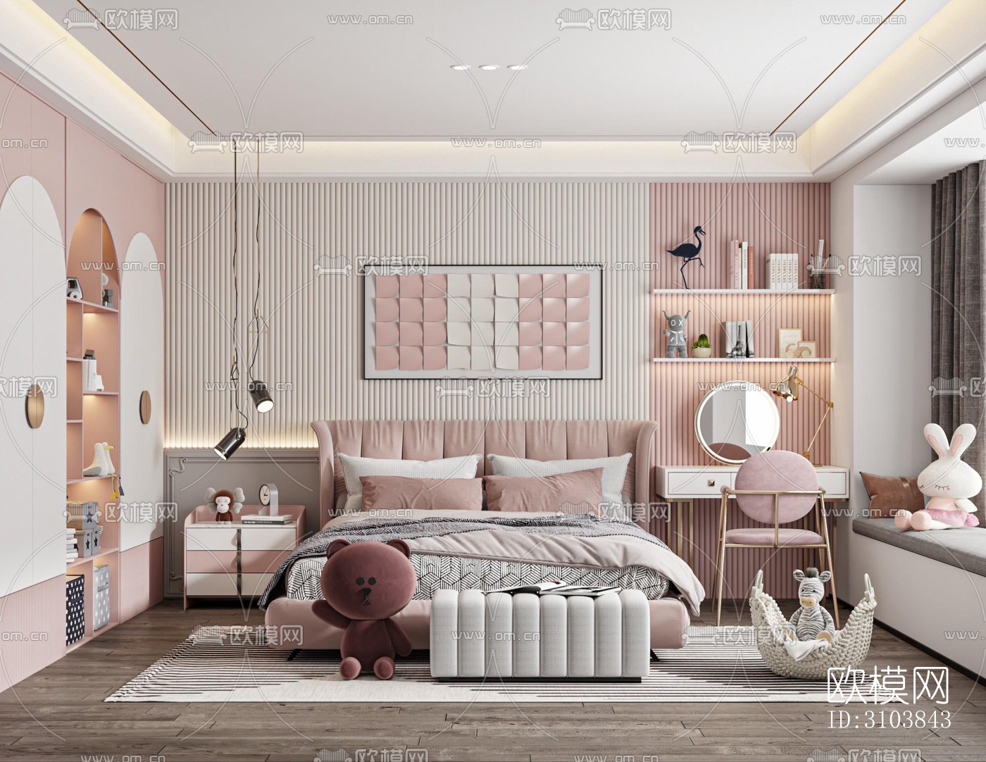 北欧儿童房效果图下载（渲染图3）