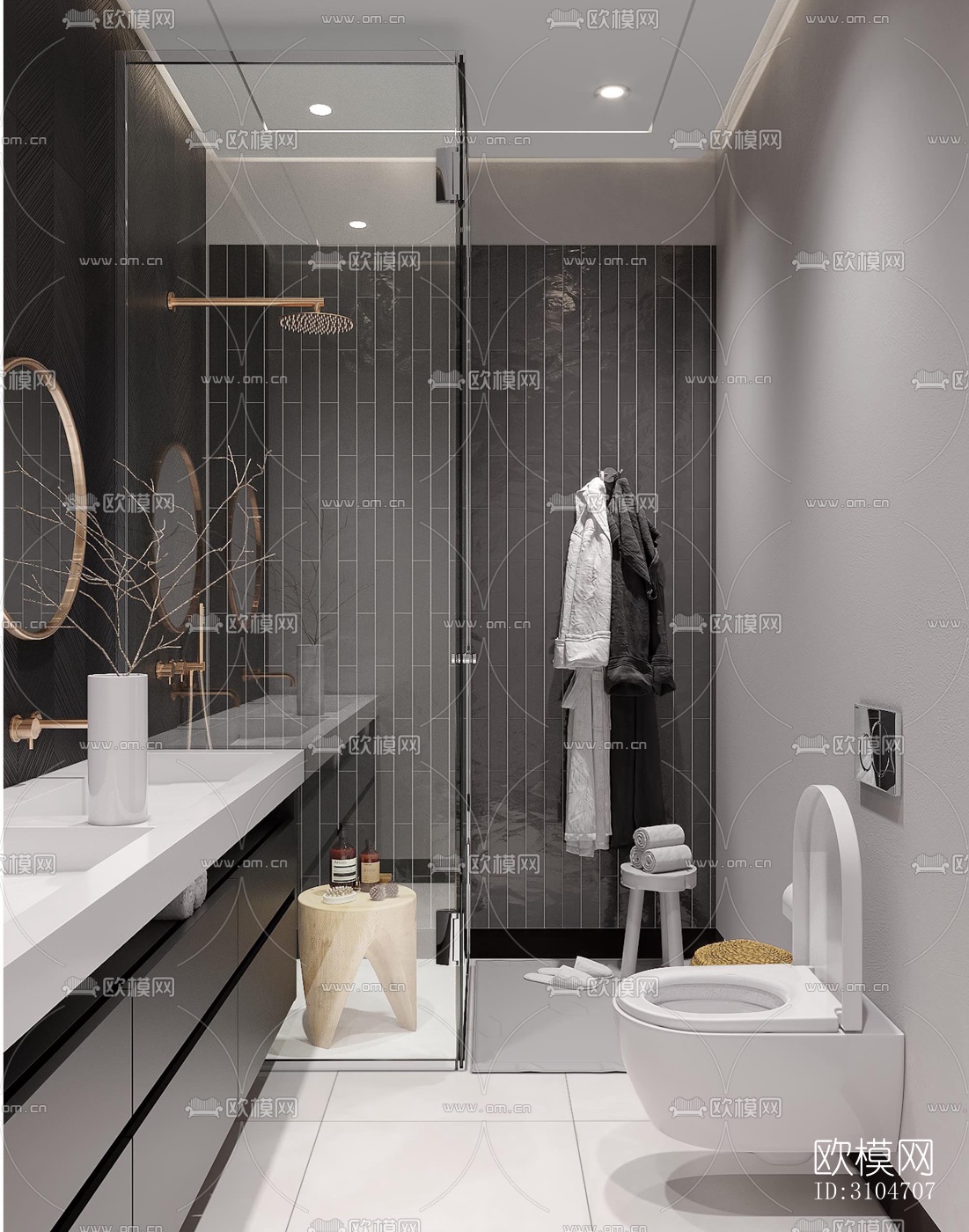 现代卫生间效果图下载（渲染图5）
