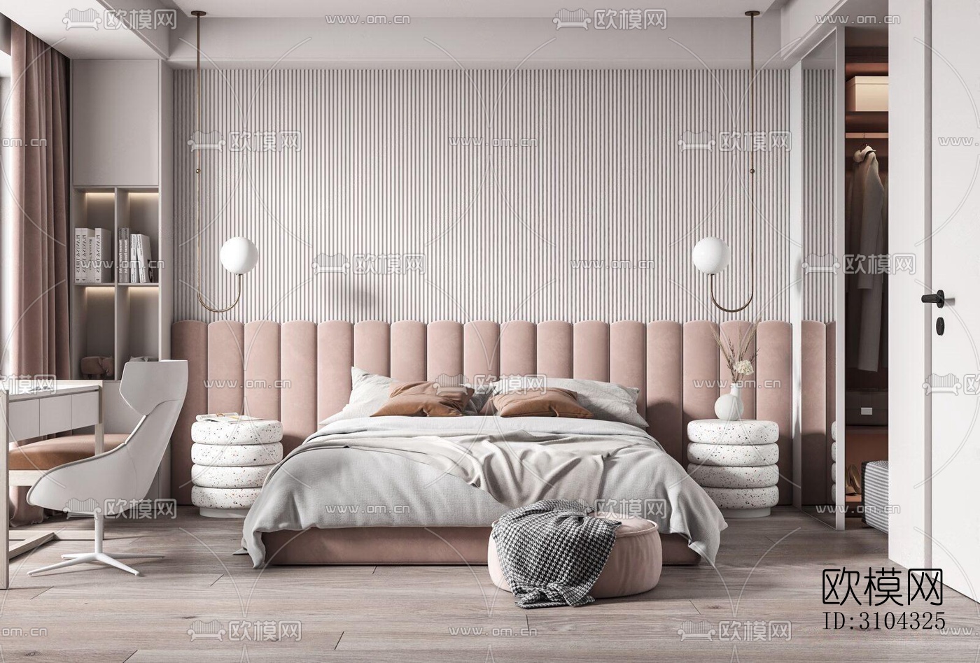 现代卧室效果图下载（渲染图5）