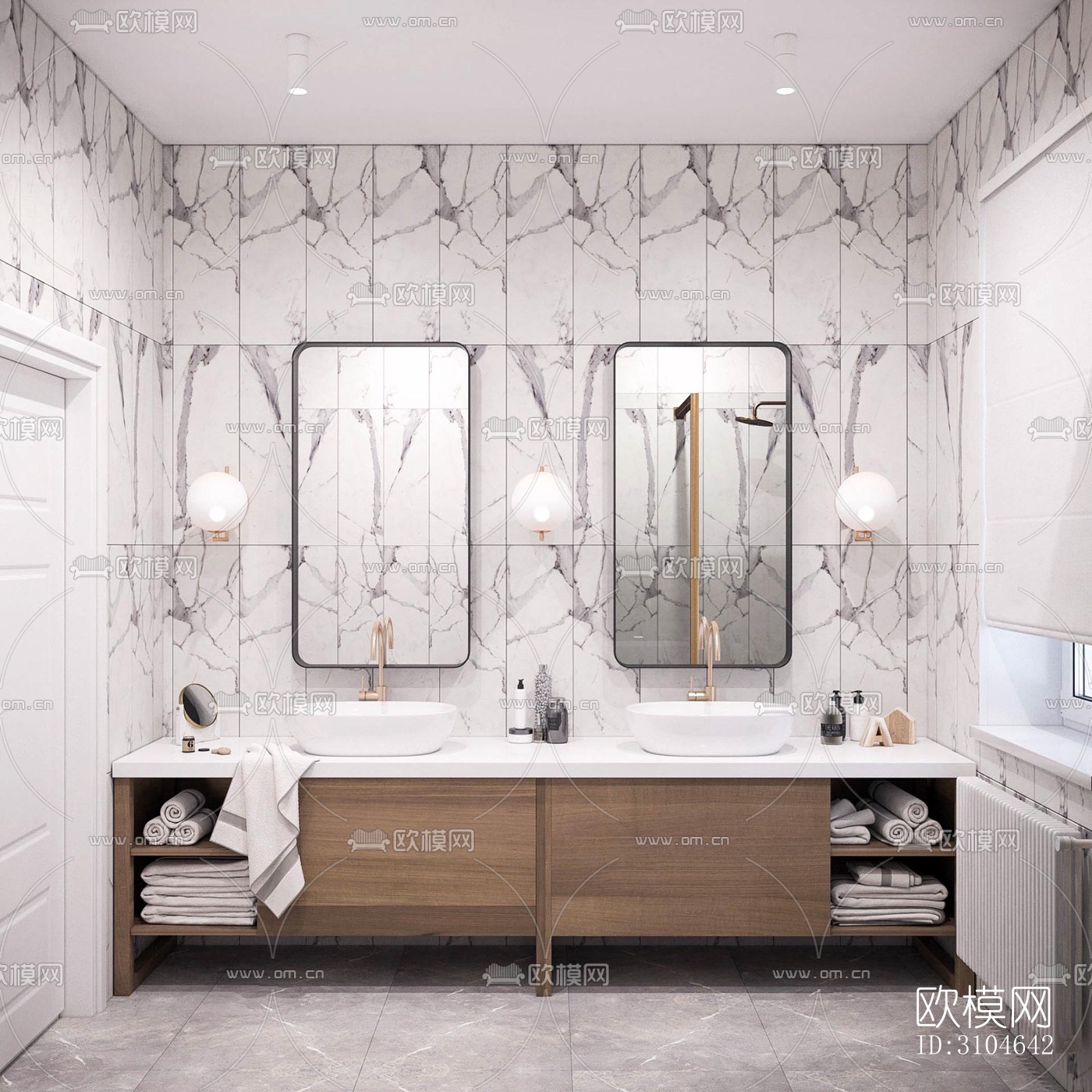 现代卫生间效果图下载（渲染图5）