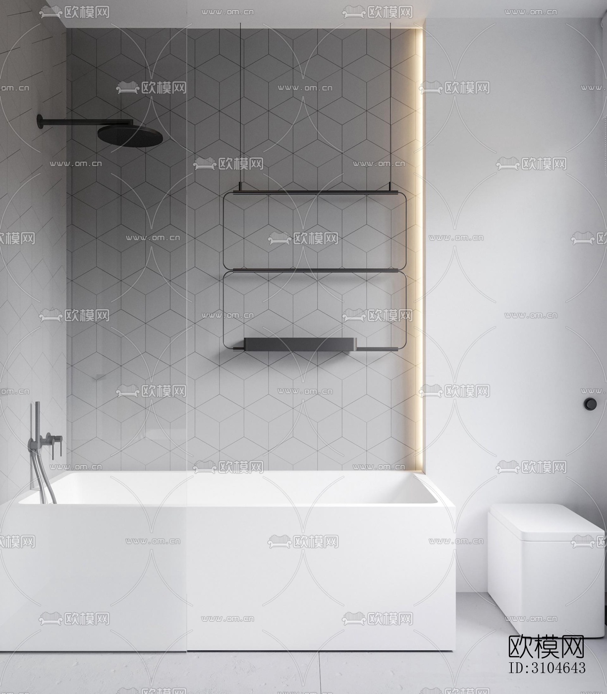现代卫生间效果图下载（渲染图2）
