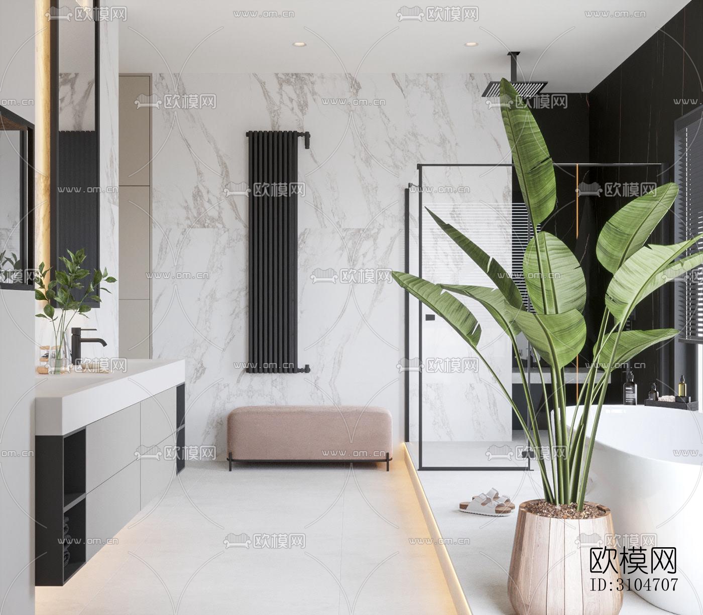 现代卫生间效果图下载（渲染图3）