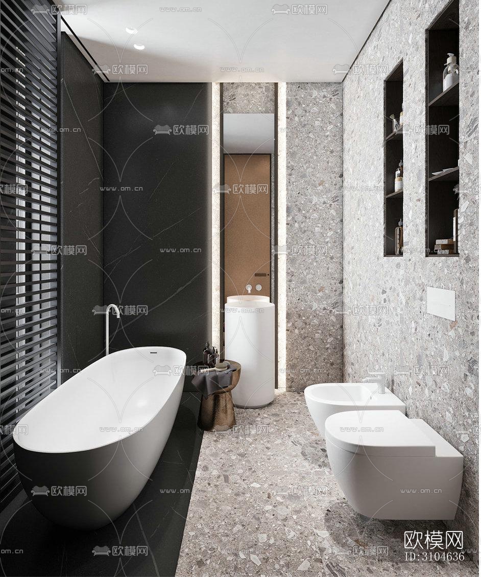 现代卫生间效果图下载（渲染图2）