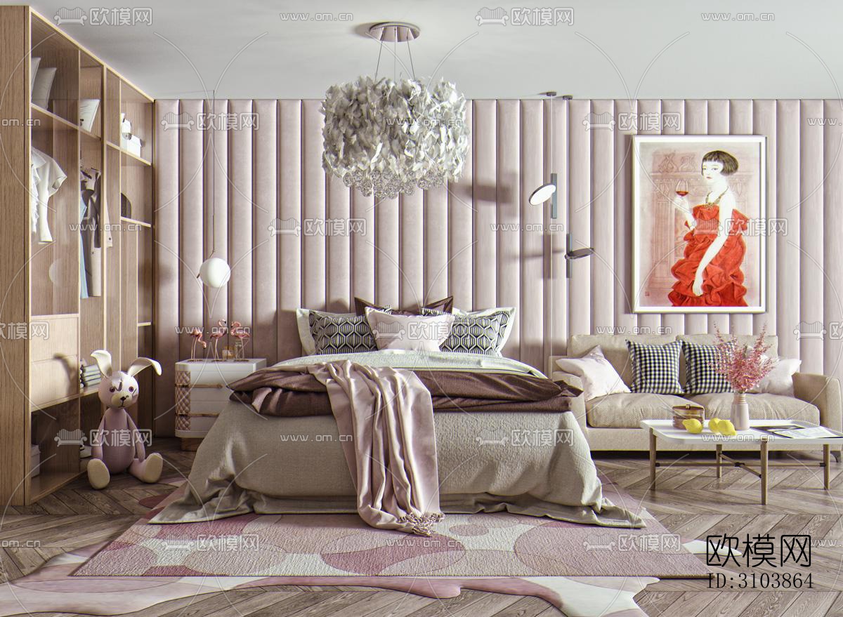 北欧儿童房效果图下载（渲染图3）