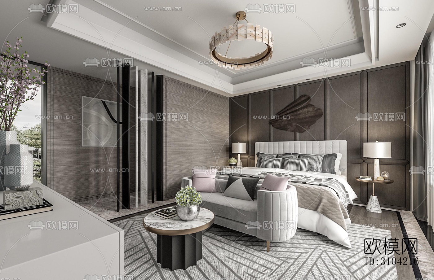 欧式卧室效果图下载（渲染图2）