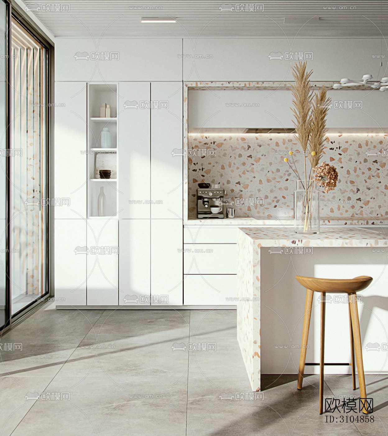 北欧厨房效果图下载（渲染图3）