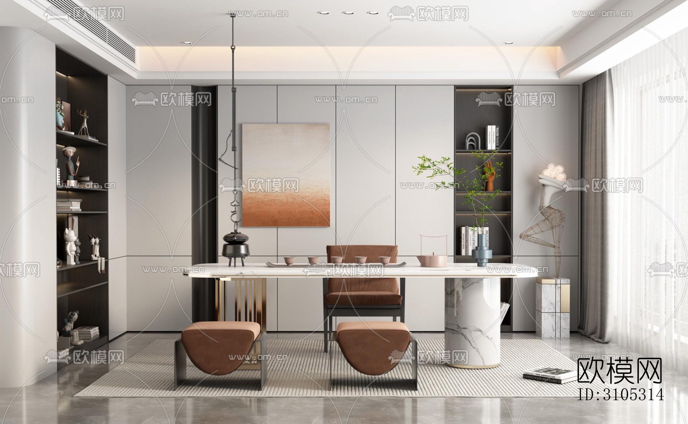 现代茶室效果图下载（渲染图4）