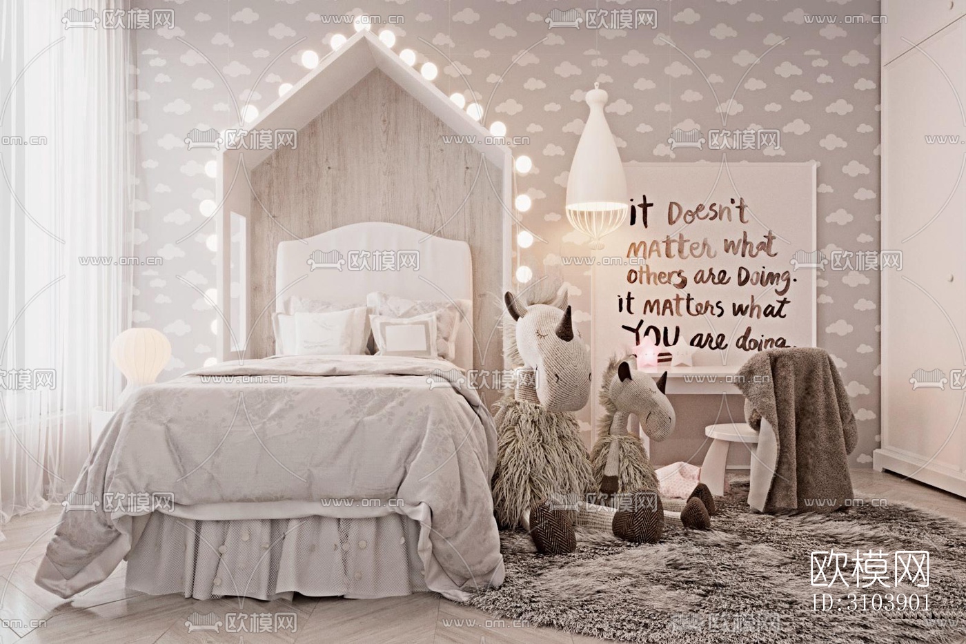 北欧儿童房效果图下载（渲染图5）