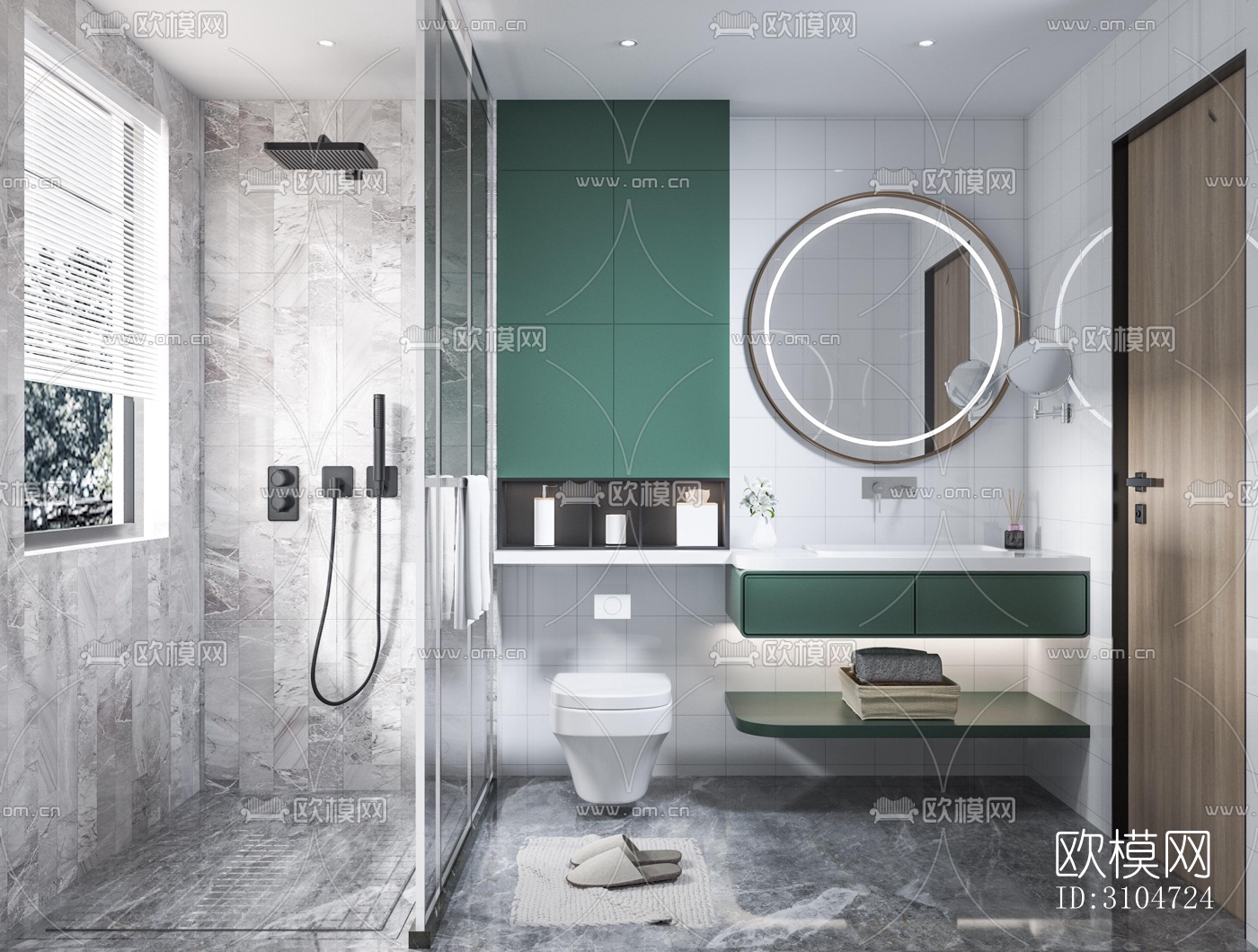 现代卫生间效果图下载（渲染图2）