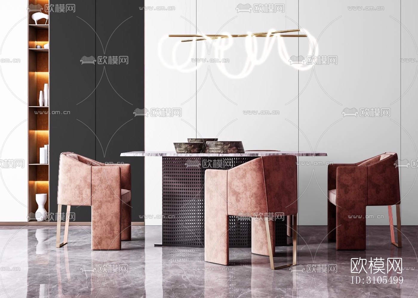 现代餐厅效果图下载（渲染图4）