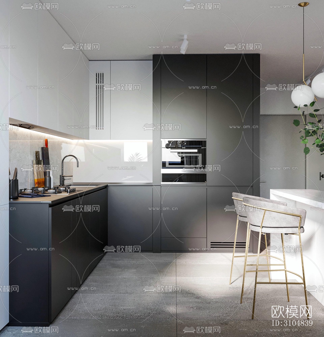 北欧厨房效果图下载（渲染图4）