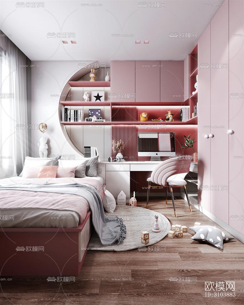 北欧儿童房效果图下载（渲染图2）