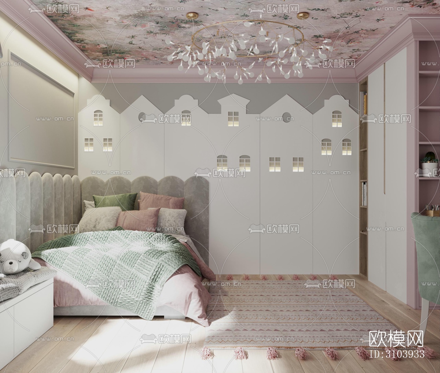 欧式儿童房效果图下载（渲染图3）