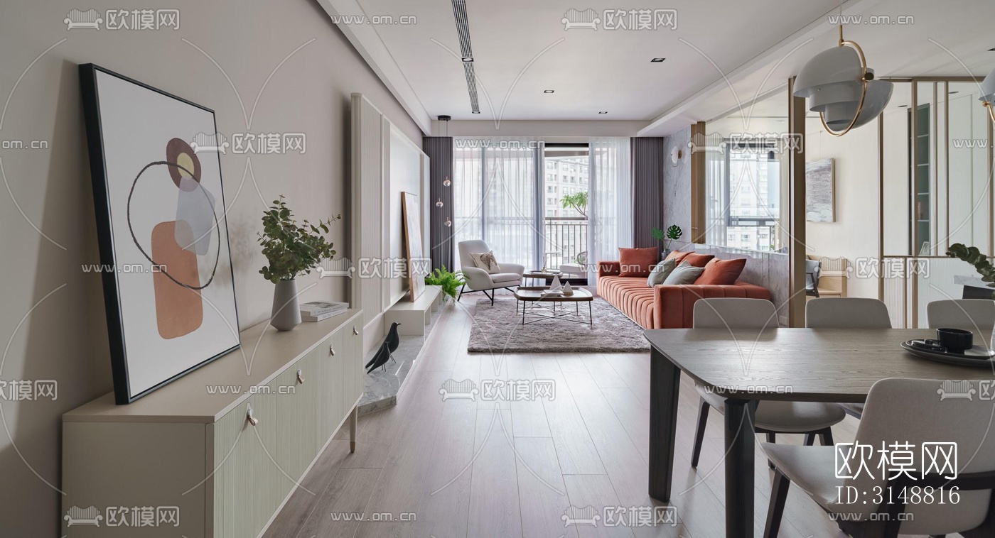 北欧平层效果图下载（渲染图6）