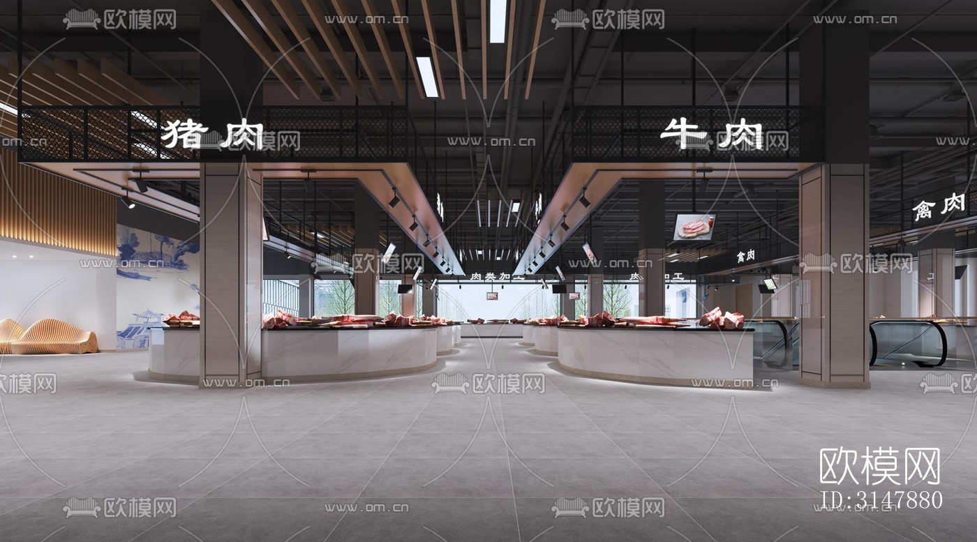 现代商业综合体效果图下载（渲染图2）