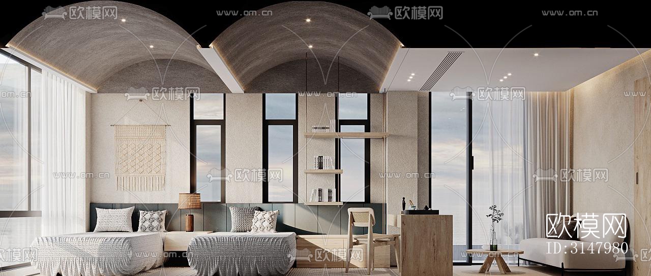 侘寂酒店民宿效果图下载（渲染图7）