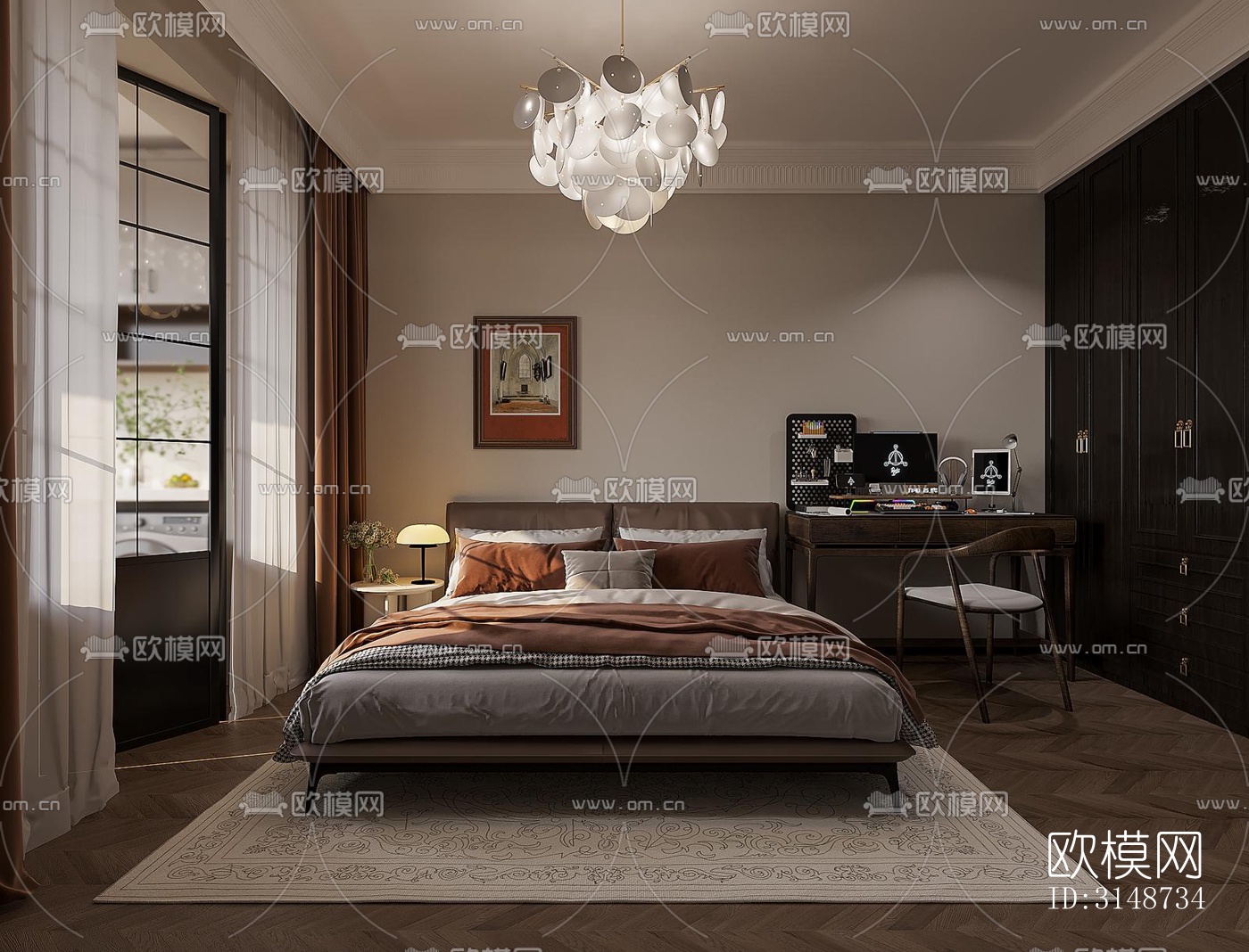 中古风平层效果图下载（渲染图15）