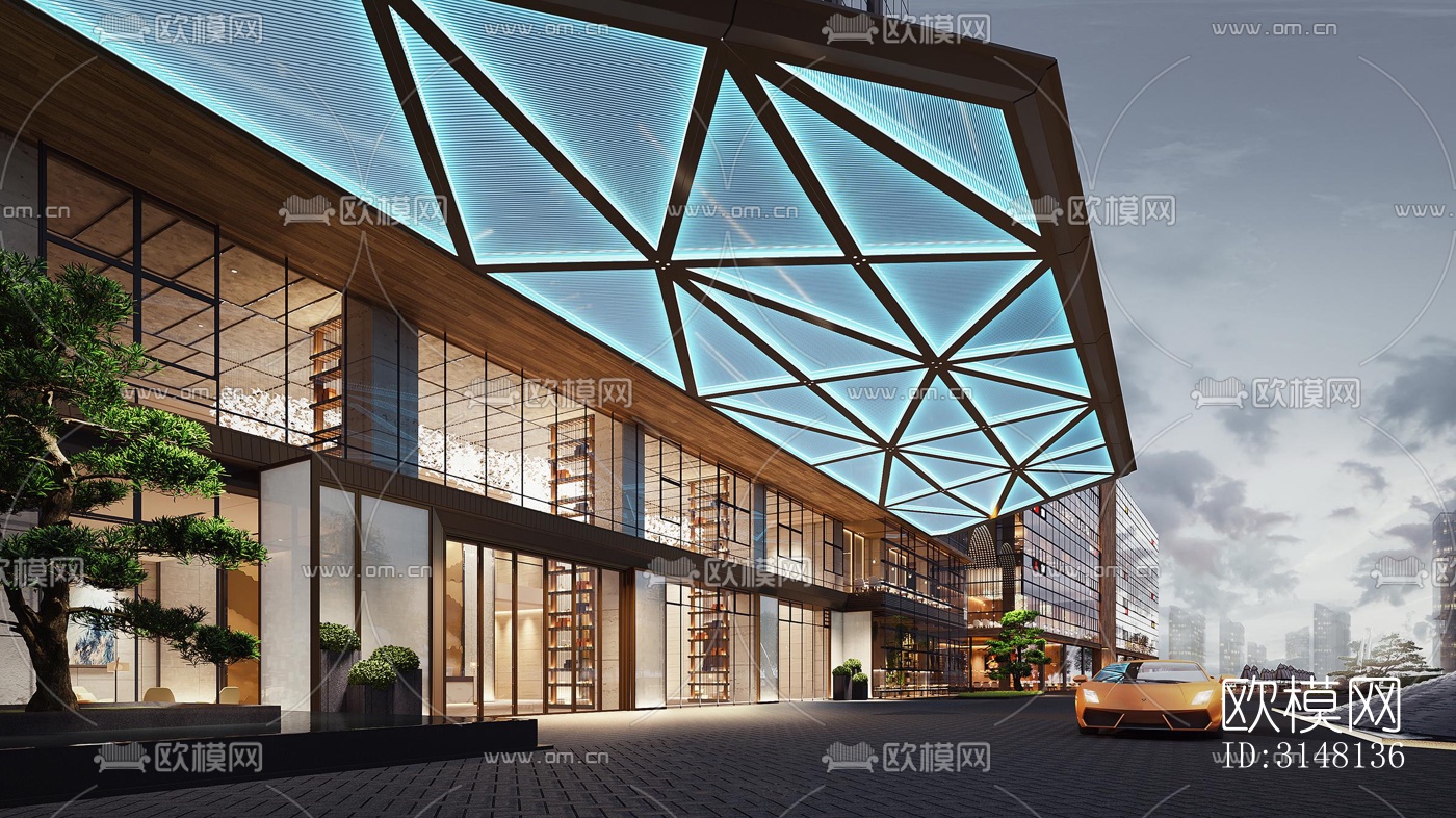 现代酒店民宿效果图下载（渲染图2）