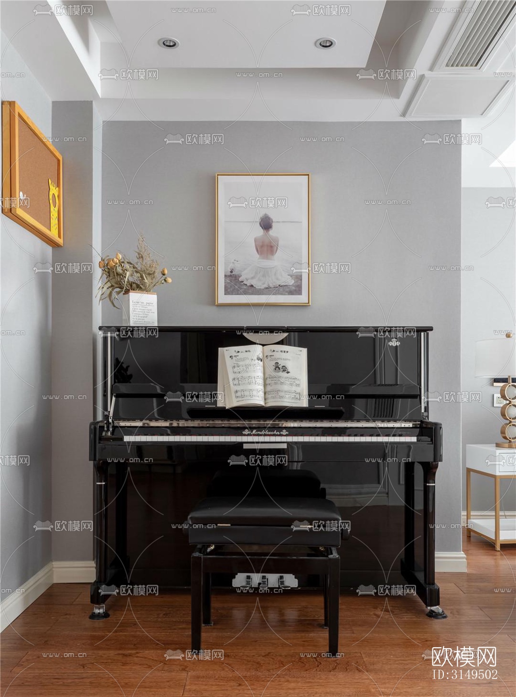 美式平层效果图下载（渲染图10）