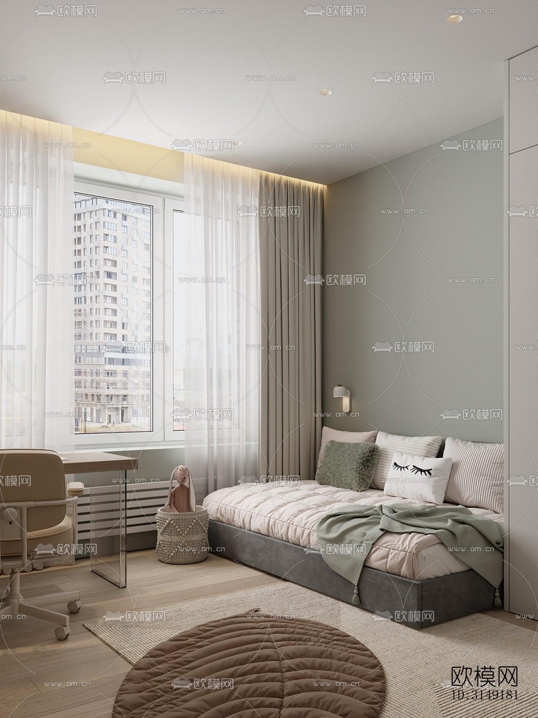 现代平层效果图下载（渲染图18）