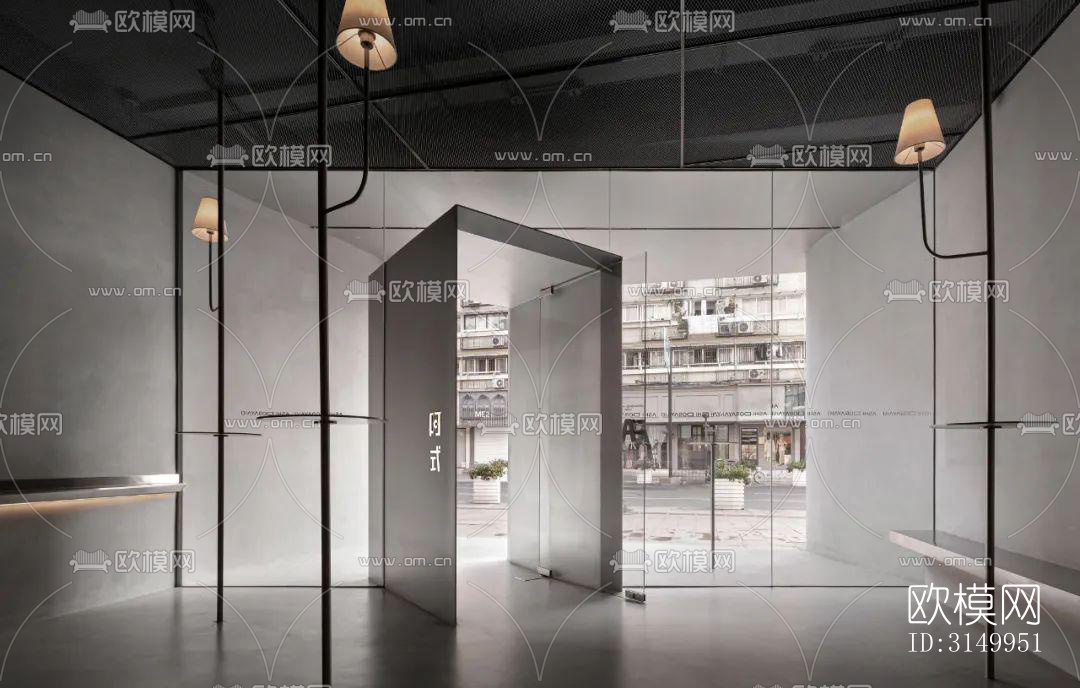 高级灰火锅烤肉效果图下载（渲染图10）