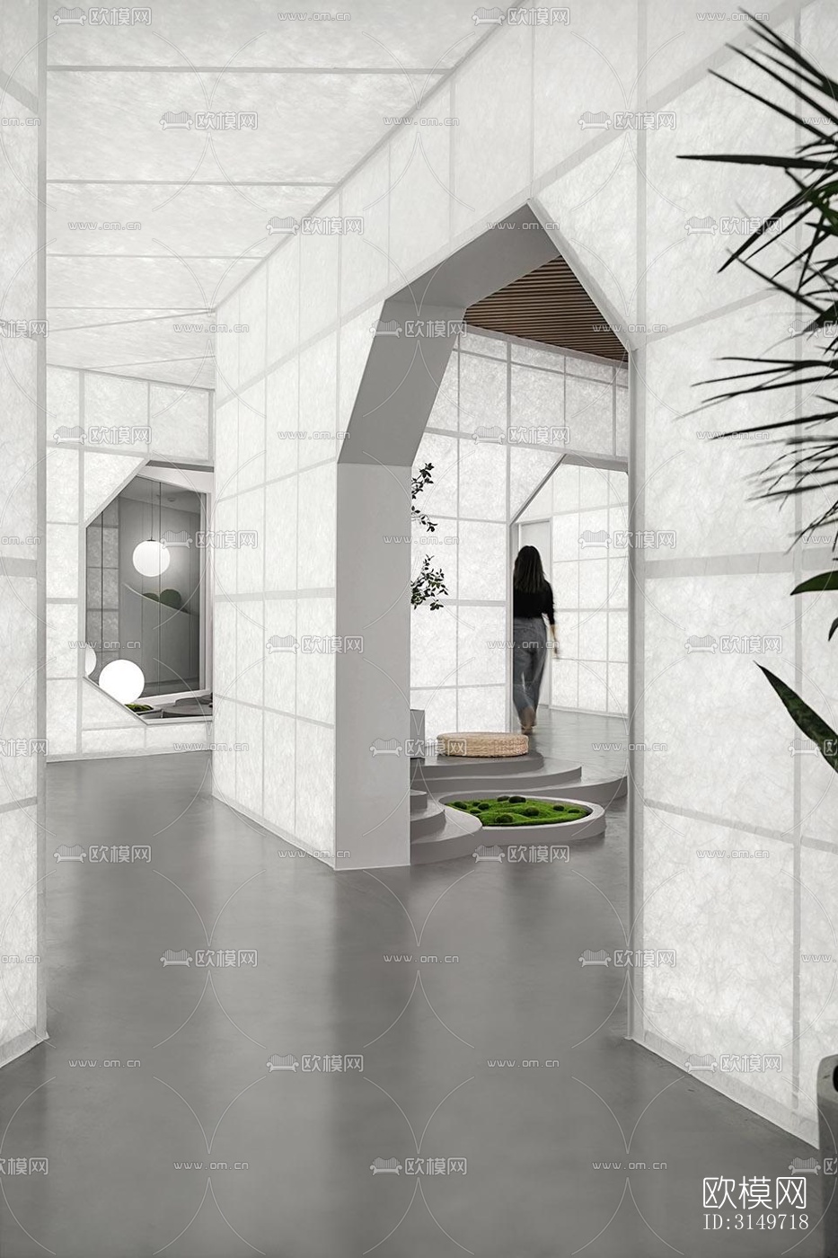 高级灰健身房效果图下载（渲染图8）