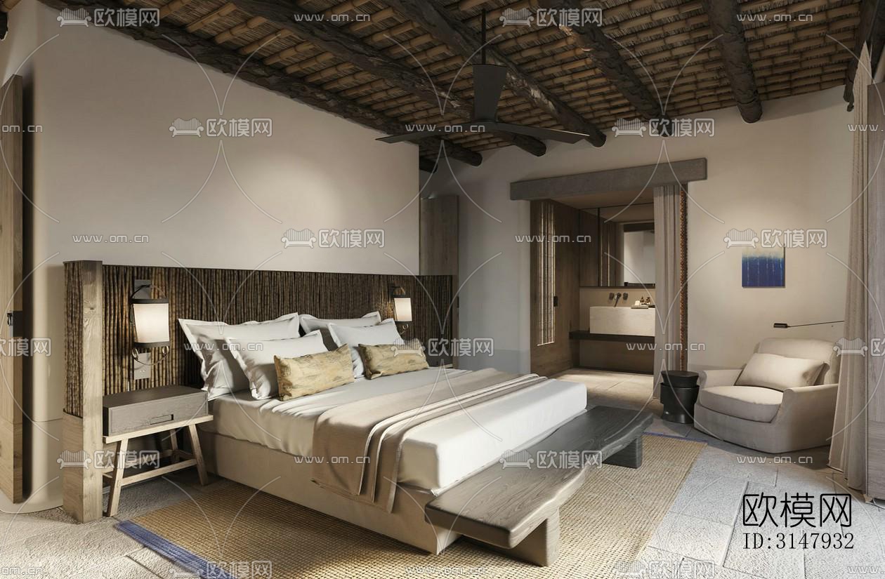 侘寂酒店民宿效果图下载（渲染图8）