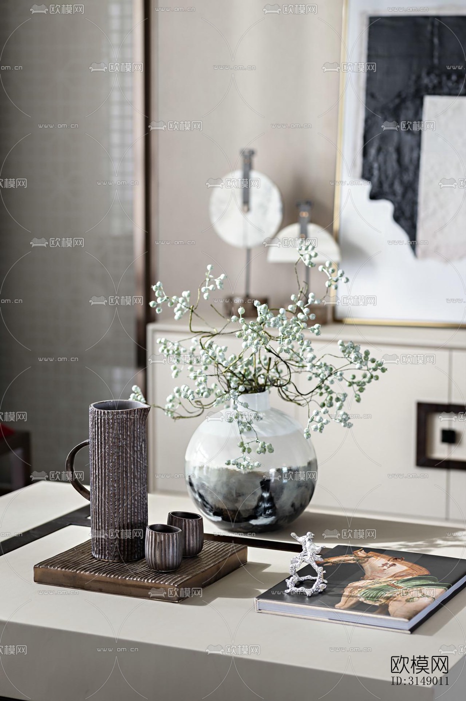 新中式平层效果图下载（渲染图5）