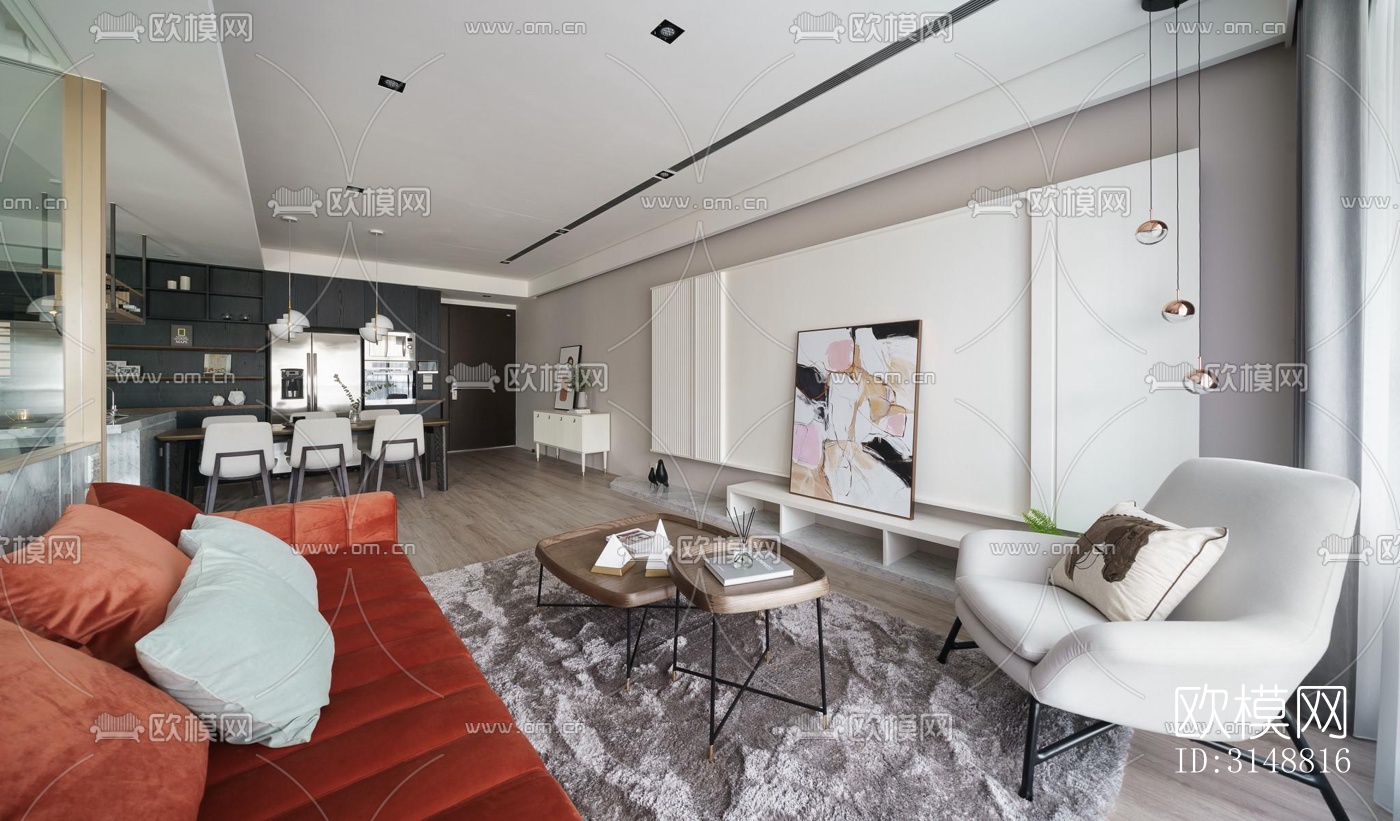 北欧平层效果图下载（渲染图3）