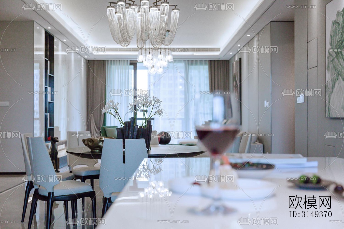 现代平层效果图下载（渲染图1）