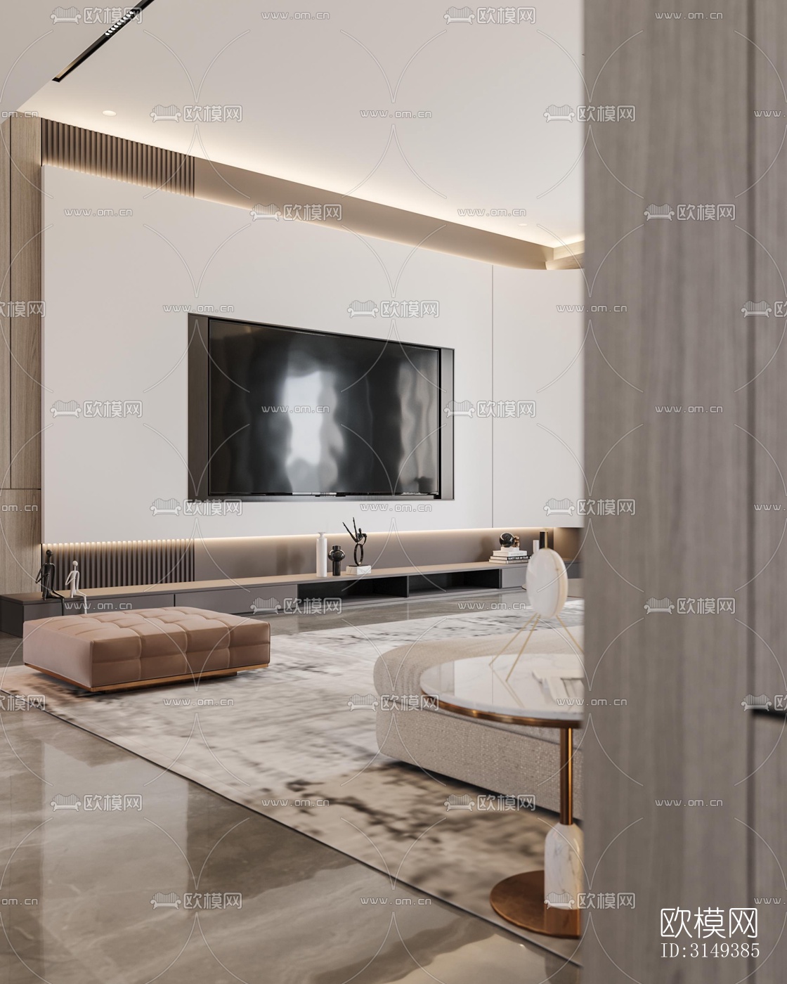 现代平层效果图下载（渲染图4）