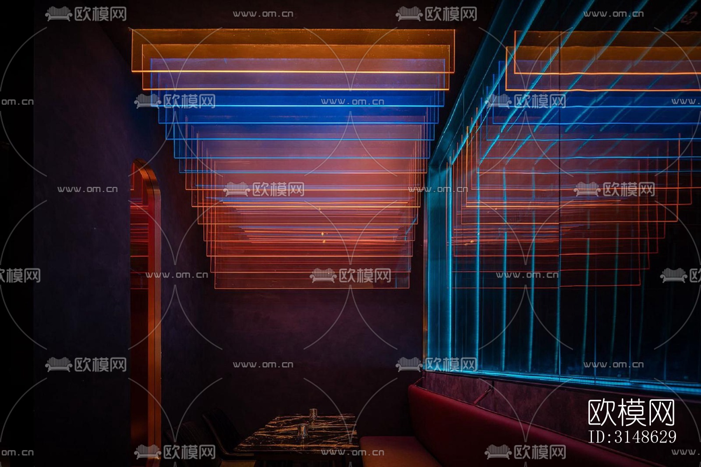 高级灰酒吧效果图下载（渲染图8）