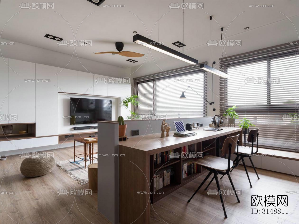 北欧平层效果图下载（渲染图5）