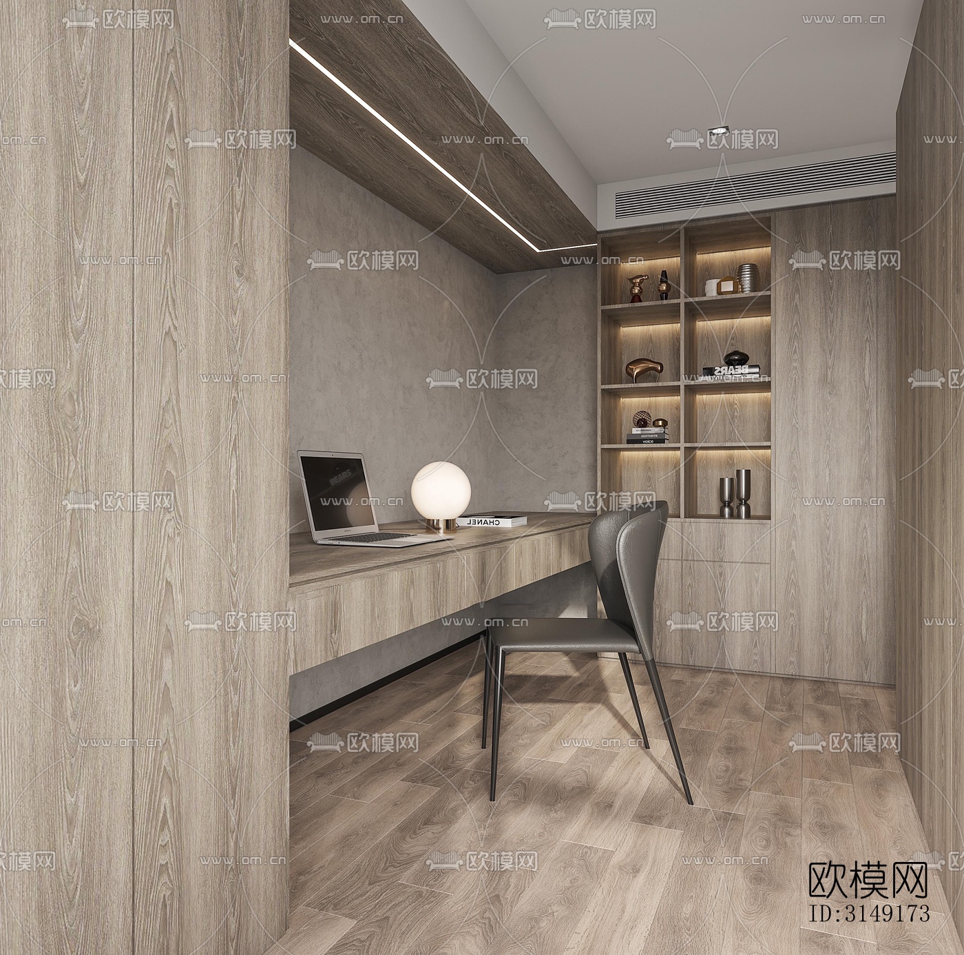 现代平层效果图下载（渲染图4）