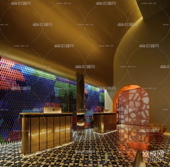 现代酒店民宿效果图下载(渲染图3)
