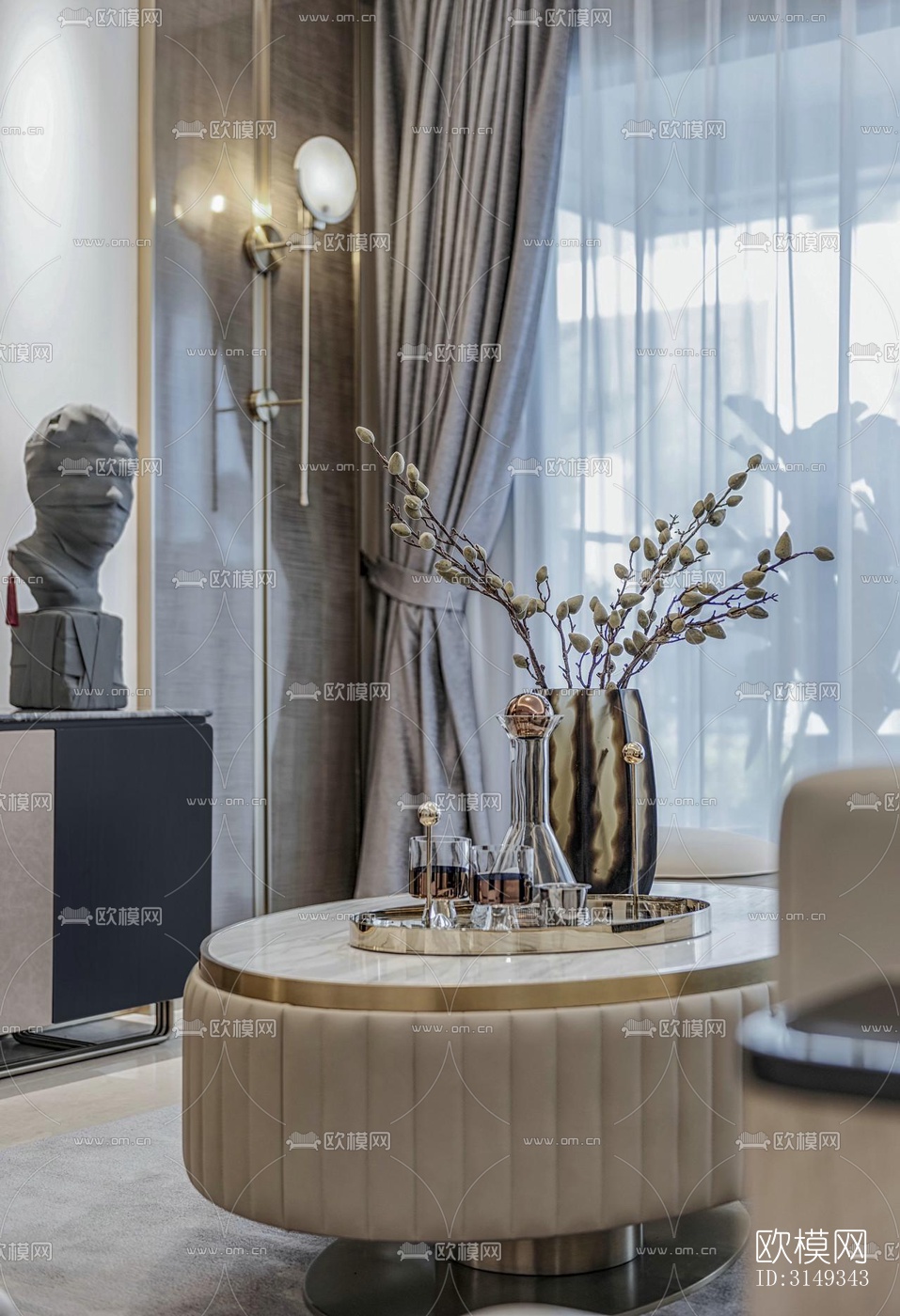 现代平层效果图下载（渲染图6）