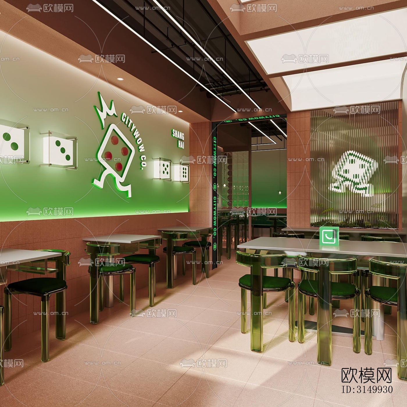 现代火锅烤肉效果图下载（渲染图5）